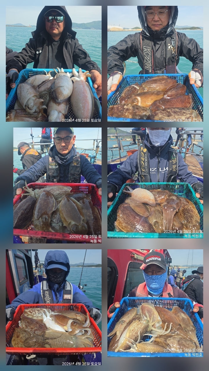 26년 4월 25일 고흥 녹동 빅원호 (왕)갑오징어 조황