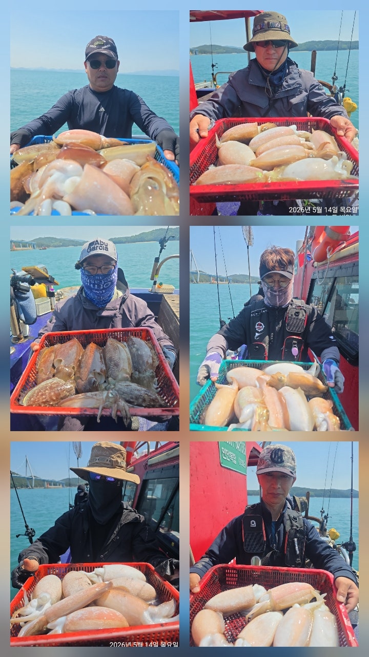 26년 5월 14일 고흥 녹동 빅원호 (왕)갑오징어 조황